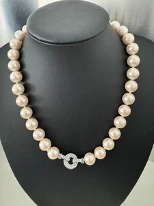 Muschelkernperlen Collier Kette Länge 49  cm  ! Perlen CREME ca  12 mm ! - Bild 1 von 5