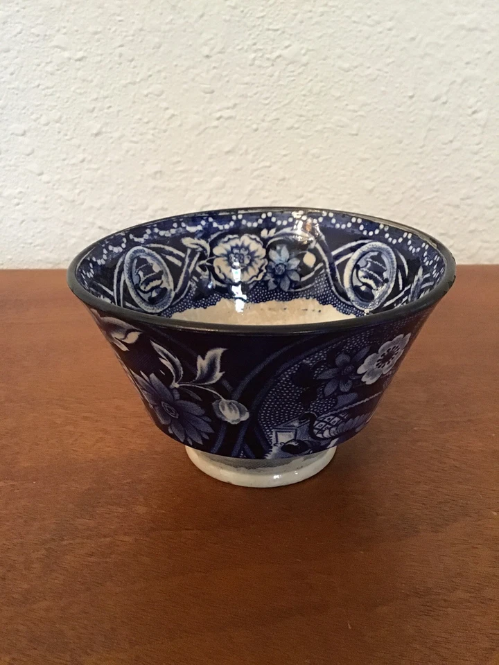 Antique Blue & White Cup Floral & Flower Pot Decorations Early 1800’s Holds 10oz - Image 1 of 4