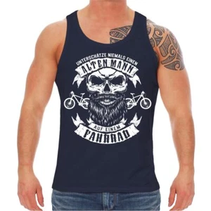 Herren Tank Top Muskelshirt Unterschätze nieeinen alten Mann auf einem Fahrrad  - Bild 1 von 5