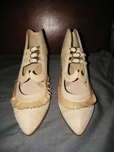 NEW Paula Cademartori Suede/Leather Mary Jane Bootie Eur 36 US 6 Retail $685 - Picture 1 of 9