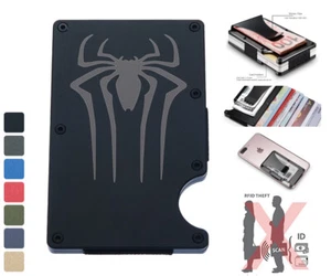 Mini billetera Hero Spiderman con bloqueo RFID de aluminio con clip para dinero soporte para tarjetas de crédito - Imagen 1 de 19