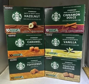 Starbucks Flavored Coffee 60 K-Cups Variety Pack Capsules For Keurig (6 Flavors) - Picture 1 of 7