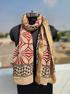 Sarong Boho stampa blocco fatto a mano avvolgente indiano 100% cotone sarong taglia grande - Foto 1 di 10