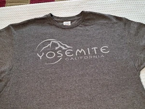 Yosemite National Park California Souvenir Dark Grey Cotton Blend T-shirt Size L - Picture 1 of 7