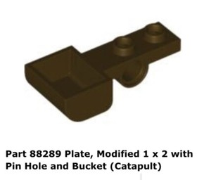Lego 1x 88289 Dark Brown Plate, Modified 1 x 2 with Pin 10236 Ewok Village