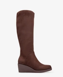 Aerosoles Women's Binocular Knee High Flat Boot Brown Leather Suede Sz 8 W. NEW - Picture 1 of 14
