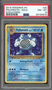 2016 Pokemon Evolutions Holo Poliwrath #25 PSA 8 NM-MINT - Picture 1 of 2