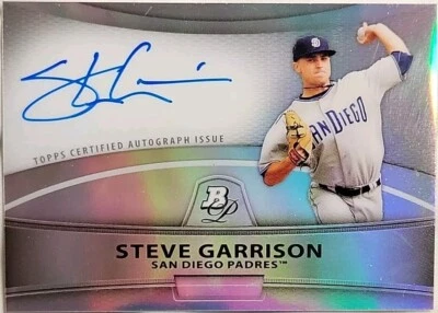 Steve Garrison 2010 Bowman Platinum #BPA-SG Refractor Auto On Card Padres - Image 1 of 4
