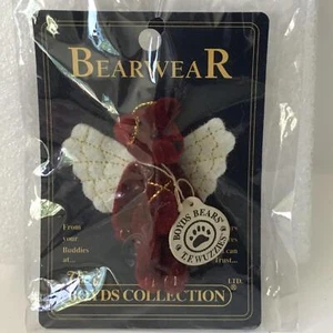 Boyds Bears Wuzzies Red Angel Pin Ornament Tinker F. Wuzzie Original Packaging - Picture 1 of 10