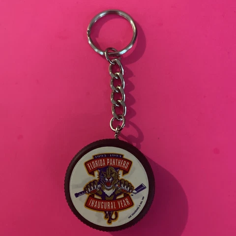 FLORIDA PANTHERS INAGURAL SEASON HOCKEY PUCK REPLICA KEY CHAIN - FREE SHIPPING Cover