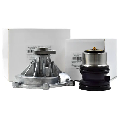 Coolant Thermostat ＆ Engine Water Pump For Porsche Cayenne Macan Panamera 4.8L Foto 1 de 4