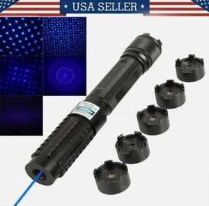 Penna puntatore laser blu 445 nm alta potenza laser raggio visibile punto luce torcia NUOVO - Foto 1 di 16