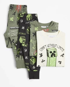 2 pack of boys size 2 Minecraft midseason pyjamas pjs sleepwear Cotton NEW 958 - Picture 1 of 3
