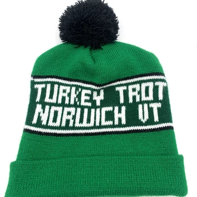 Chapéu Bobble Norwich Vermont Turkey Trot Adulto Gorro Algemado Listrado Verde - Imagem 1 de 4