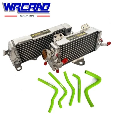 Radiador de aluminio y manguera de silicona verde para Kawasaki KX250 KX 250 1990-1993 91 92 Foto 1 de 4