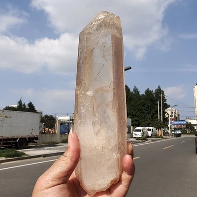 Cristal de cuarzo sanador LEMURIANO 935 g GUARDIÁN DE DISCOS deslumbrante Foto 1 de 4