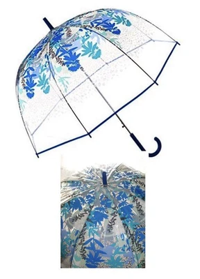 Vera Bradley ~ Camuflaje Floral Guepardo ~ Paraguas Burbuja Vista Transparente Automático Abierto Nuevo con Etiquetas Foto 1 de 2