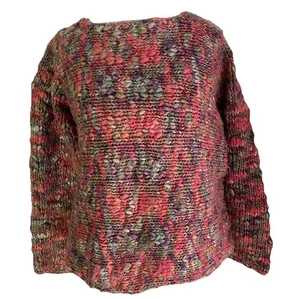 Adini Pullover Damen L/XL Wolle Acryl Grobstrick Boho Mehrfarbig Kuschelig RN53395 - Bild 1 von 10