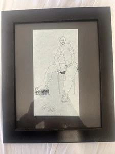 Max stark Original Male Nude Drawing 1989 - Bild 1 von 2