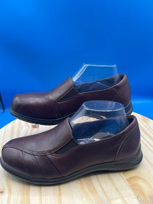 Mocasín Aravon WEF13BR Faith para mujer talla 7,5D cuero marrón sin cordones plano informal Foto 1 de 4