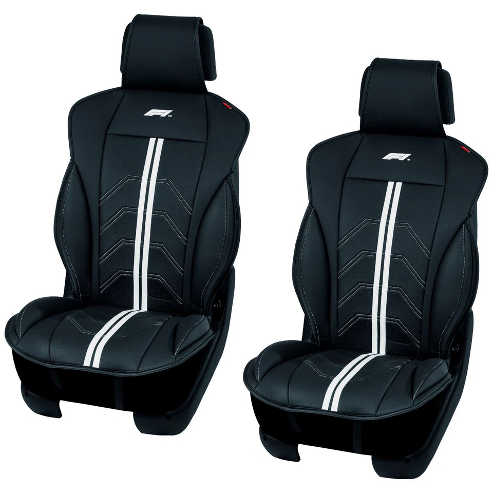 2x Formula 1 Auto Sitzauflage Sitzbezüge Schonbezüge Sitzmatte Autositze Vorne - Bild 1 von 4