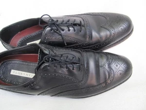 Florsheim Shoes Men's Black Leather Brogue Oxford Wingtip 20381 Size 12 D-INDIA - Picture 1 of 10