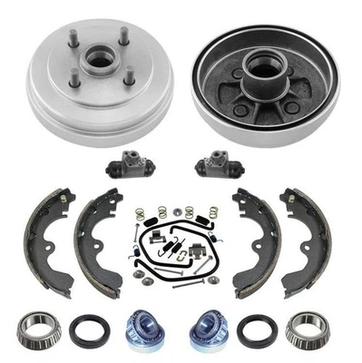 AP Rear Drums Brake Shoes Spring Kit Wheel Bearings 12pc for Toyota Tercel 91-92 - Image 1 of 4