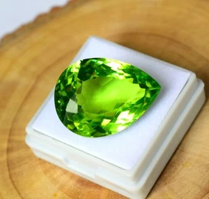 Natural Green Peridot 45 Ct Pear Cut Loose Gemstone Pendant Size Peridot Faceted - Picture 1 of 5