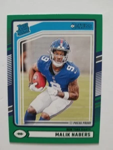 2024 Panini Donruss Rated Rookie Malik Nabers #383 Press Proof Green - Picture 1 of 2