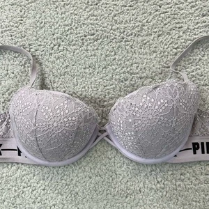 Reggiseno rosa 34C reggiseno push up data push-up Victoria Secret Spellout - Foto 1 di 11