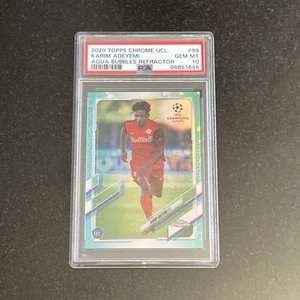 Karim Adeyemi RC Aqua Bubbles Refractor Topps Cromo UCC 2020-21 PSA 10 #99 - Imagen 1 de 4