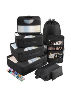 Veken 8 Set Packing Cubes for Travel, Suitcase Essentials Organizer Bags Set - Picture 1 of 4