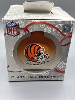 CINCINNATI BENGALS Glass Ball Christmas Tree Ornament NFL Football  New - Image 1 of 4