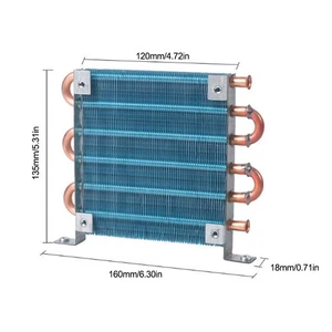 160*135*18 MM Aluminum-Cu Fin-Tube Heat Exchanger Condenser Air/Water-cooled - Picture 1 of 1