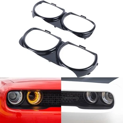 Juego de 2 faros con bisel para Dodge Challenger SRT Hellcat 2015-2017 izquierda y derecha Foto 1 de 4