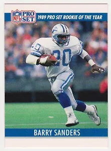 1990 Pro Set Barry Sanders White Border Double Front Error Card - Picture 1 of 2