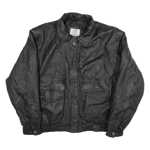 ASH CREEK Insulated Mens Biker Jacket Black Leather L - Picture 1 of 6