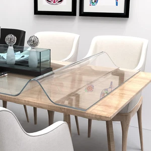42 X 70 Inch Clear Table Cover Protector, 1.5Mm Thick Custom PVC Table Cover Tab - Picture 1 of 7