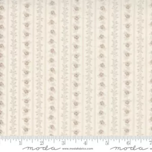 Hollyhocks and Roses Floral Stripe Linen by Bunny Hill Designs for Moda 1/2 Yard - Picture 1 of 1