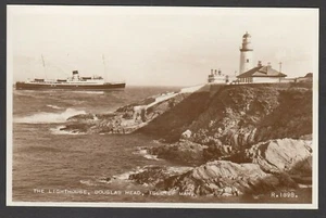 Postcard Isle of Man the Lighthouse and ferry boat at Douglas Head RP - Picture 1 of 2