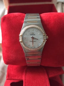 OMEGA Constellation Diamant Armbanduhr Weiß Muschel Damen Uhr - Bild 1 von 8