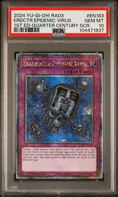 Yugioh Eradicator Epidemic Virus RA03-EN183 1st Quarter Century Rare PSA 10 - Image 1 of 2