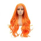 Long Thick Volume Wavy Flame Bright Orange Lace Front Wig. 180 density. Unisex