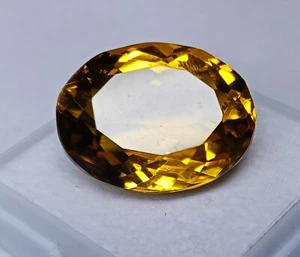 Yellow Topaz Lab Created 18-20 Ct Best Quality Oval Cut Certified Loose Gemstone - Picture 1 of 7
