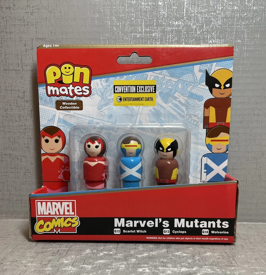 3 Mutants SDCC Le Set Wooden Pin Mates Marvel Comics Figure Toy MIP 2018