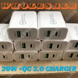 100x For iPhone 15 14 13 12 20W Fast Charger Block USB Type C Wall Power Adapter - Picture 1 of 11