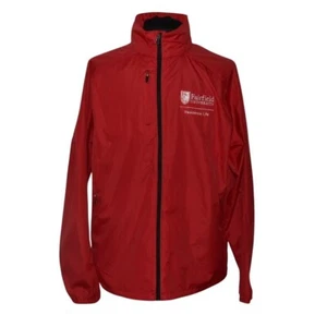 Fairfield University Mens L Red Lightweight Windbreaker Jacket Trimark - Imagen 1 de 12
