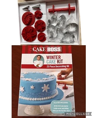 Cake Boss Winter Cake Kit 25 Piece Decorating Kit Christmas Cutter Icing Bag - Image 1 of 4