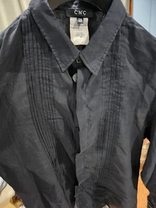 CNE CoSTUME NATIONAL Mens Designer Black Shirt Size Medium Made In Italy 🇮🇹  - Picture 1 of 16