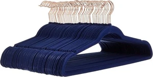 Terciopelo Delgado, Antideslizante Traje Perchas, Paquete de 50, Azul Marino/Dorado Rosa - Imagen 1 de 3